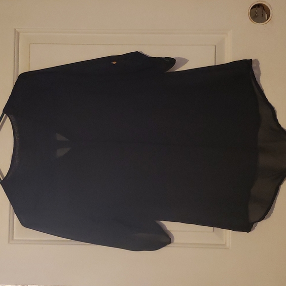 Sheer black top with gold buttons - Picture 5 of 5